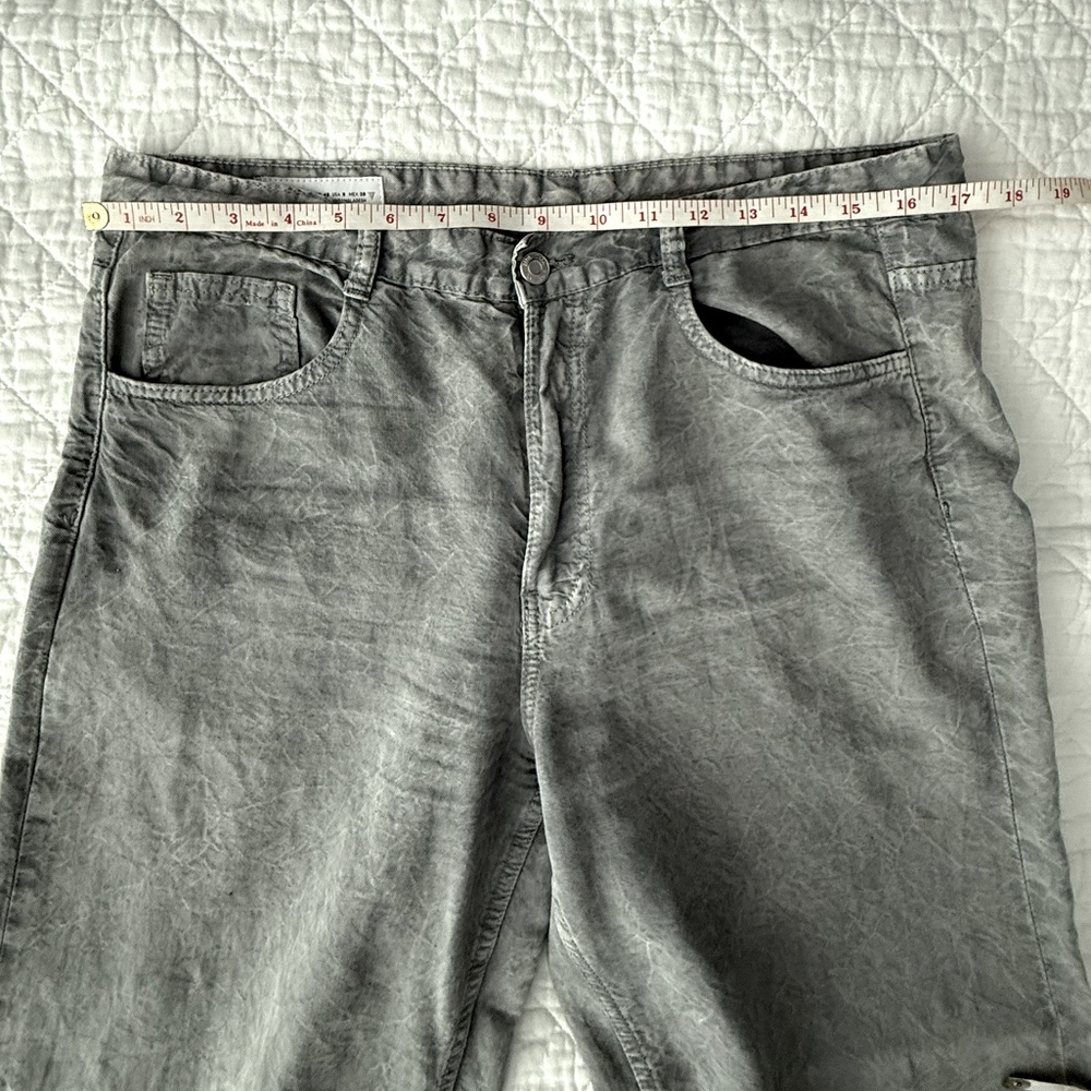 Zara Gray Flare Wide Leg Jeans High-Waisted - Picture 6 of 11